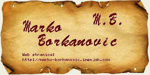 Marko Borkanović vizit kartica